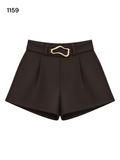 Elegant Black Women's Shorts with a Buckle Size S