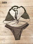 Women's Halter Push Up Triangle Bikini Set Bow Tie Size S