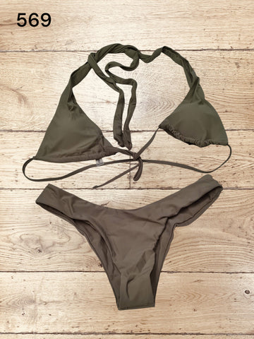 Women's Halter Push Up Triangle Bikini Set Bow Tie Size S