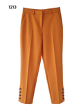 Women's 7/8 Cigarette Trousers Orange Size 10