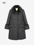 Black Metallic Jacquard Women's Coat Size 10