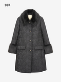 Black Metallic Jacquard Women's Coat Size 10