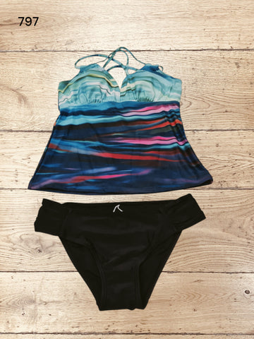 Women Swimming Costume Two Piece Tankini Set Size S
