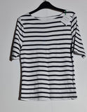 Women's Stripe Crew Neck Blouse Size 10