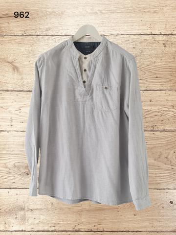 Men's Light Grey Cotton Top Size L