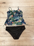 Womens 2 Piece Tankini Set Swimming Costume Size L