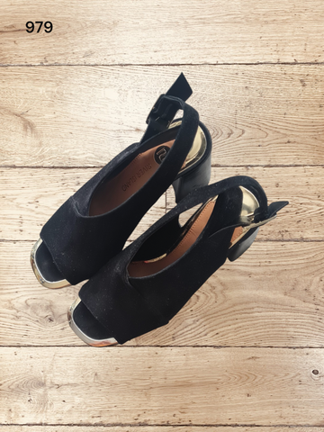 Women's Black High Heel Sandals Size 5