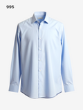 Men's Long Sleeve Light Blue Tailored Fit Shirts Size 17.5"