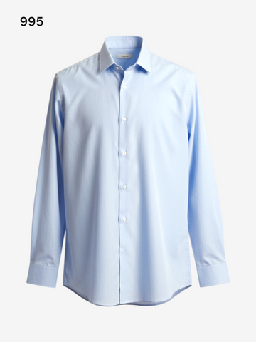 Men's Long Sleeve Light Blue Tailored Fit Shirts Size 17.5"
