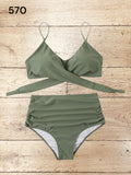 Women Wrap Bikini Set Push Up High Waisted Swimsuits Size S