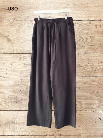 Womens Wide Leg Black Trousers Size L