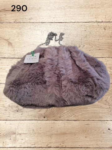 Women's Faux Fur Frame Clutch Bag