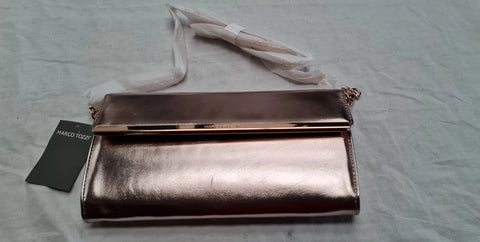 Women's Chain Evening Bag Large Rectangular Gold Metallic