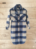 Long Coat / Oversized Checkered Shacket 2XS/UK 4