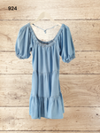 Womens Blue Soft Denim Short Sleeve Dress Size S / 8