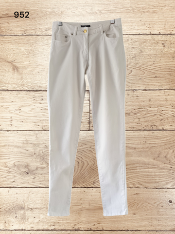 Women's White Denim Long Trousers Size 8