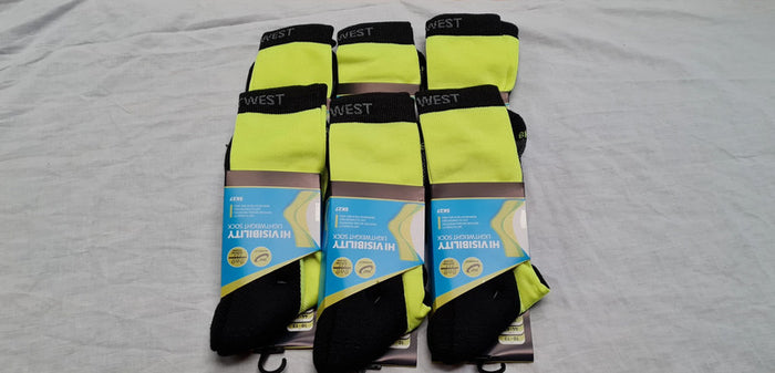 SK27 Mens' Hi-Visibility Set of 6 Pair Socks 10-13