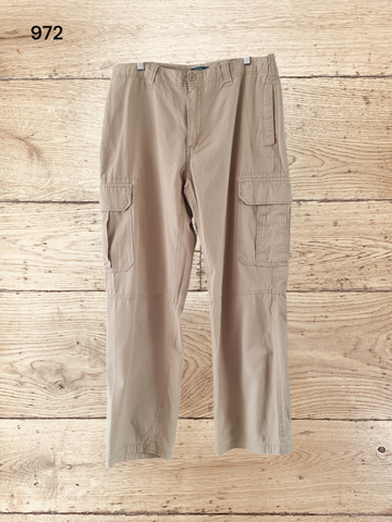 Men's Beige Cargo Wide Leg Trousers Size W 36 / L 30