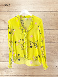 Women Floral V Neck Blouse Size 6 / XS