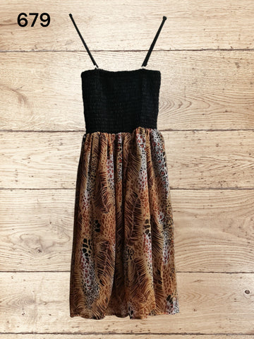 Womens Black / Printed Summer Dress One Size
