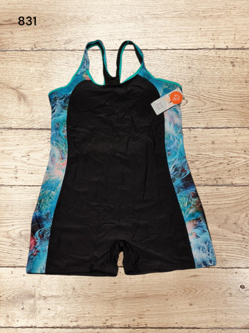 Women One Piece Swimsuit Leg Cut Swimming Costume Size XL / UK 16