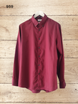 Men's Burgundy Long Sleeve Shirts Size XL / 17.5
