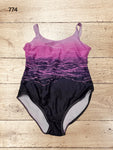 Women Tummy Control One Piece Criss Cross Back Swimsuit Size L