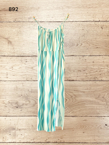 Women Summer Striped Midi Dress Size 10