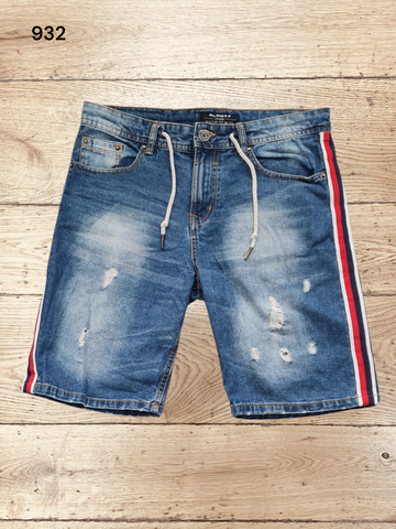 Men's Denim Riped Bermuda Shorts Size IT 44