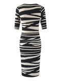 Women's Striped Zebra Print Summer Dress Size S