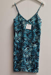 Women's Capri Leaf Print Satin Chemise Size S