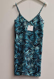 Women's Capri Leaf Print Satin Chemise Size S