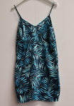 Women's Capri Leaf Print Satin Chemise Size S