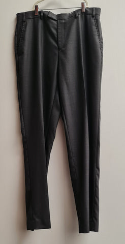 Super 100s Wool Birdseye Regular Fit Suit Trousers Size 36L