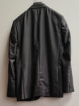 Super 100s Wool Birdseye Regular Fit Suit Jacket, Charcoal Size 40L