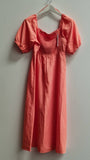 Plain Cut Out Linen Blend Midi Dress Size 14
