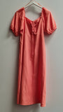 Plain Cut Out Linen Blend Midi Dress Size 14
