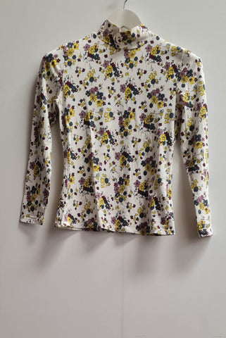Women's Flower Printed Blouse Top Size 8