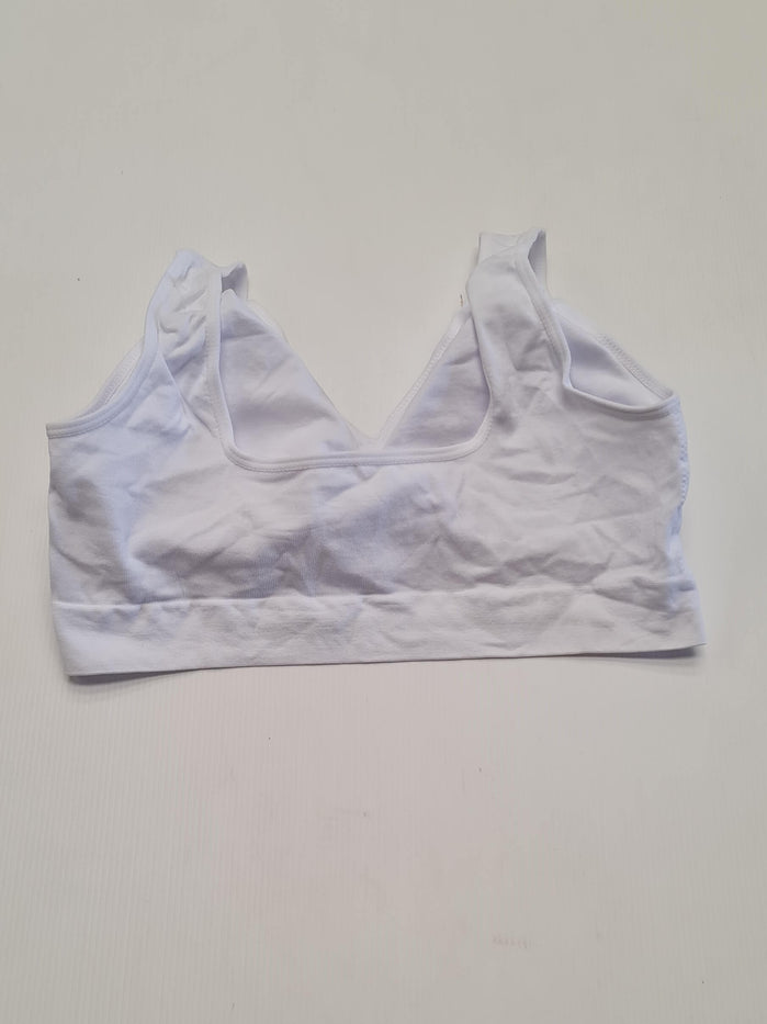 Women's Crop White Bra Size XL/XXL