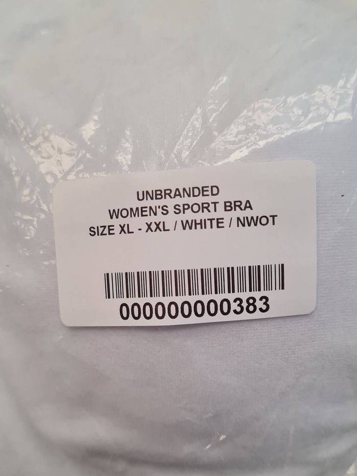 Women's Crop White Bra Size XL/XXL