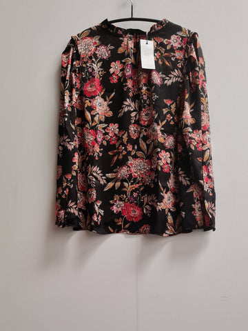 Women's Satin Puff Sleeve Top Size 16