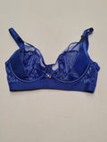 1/4 Cup Bra Lace Overlay in Cobalt Size 32DD