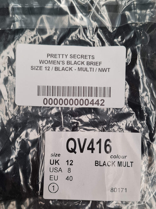 Women's Black Briefs Size 12