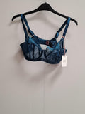 Jasmine Balconette Teal Botanical Bra Size 32D