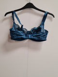 Jasmine Balconette Teal Botanical Bra Size 32D