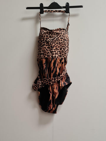 Leopard Print One Piece Swimsuit Size 30