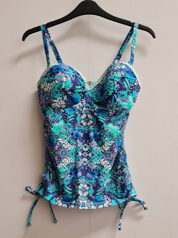 Floral Print Tankini Top Size 34DD