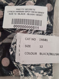 2 Pack Hannah Spot Mesh Briefs Size 12