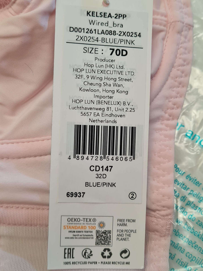 2 Pack Curves Kelsea Full Cup Wired Bras Size 32D
