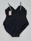 One Piece V Neck Swimsuit Ruched Front Size L